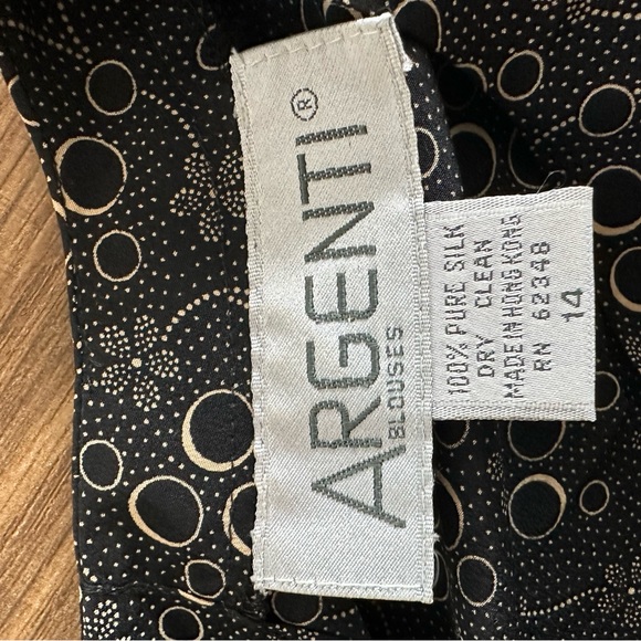 Argenti Silk Blouse Black 14 - Picture 2 of 4